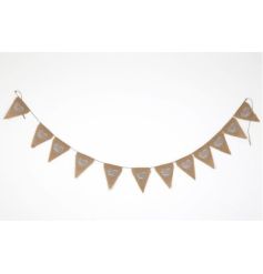 Hessian bunting with a vintage design. 