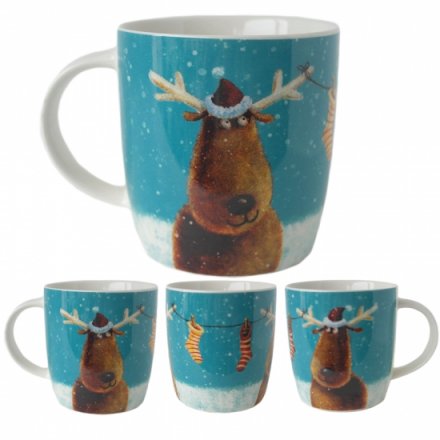Christmas Reindeers China Mug