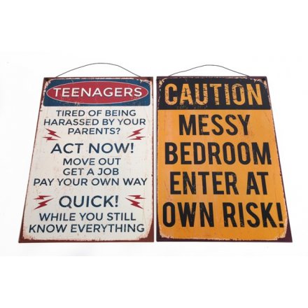 Metal Warning Slogan Sign, 2a