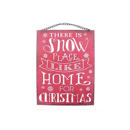 Cute hanging metal sign with Christmas quote