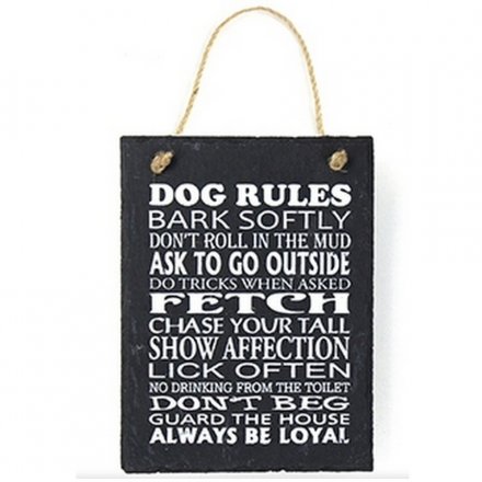 Dog Rules Slate Sign