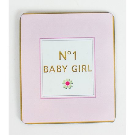 No 1 Baby Girl Metal Magnet