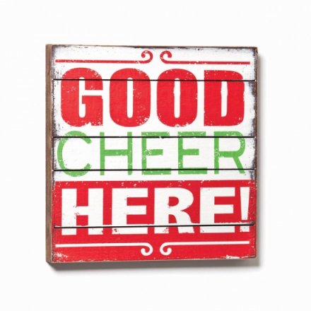 Good Cheer Here Wall Wooden Sign SRP Â£22 - 35cm
