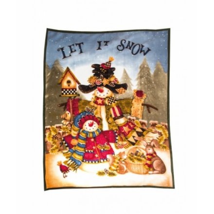 Let It Snow Fleece Throw
