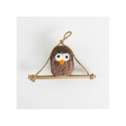 Hanging Wool Owl