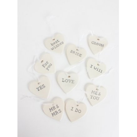 Mix of 10 Hanging Marriage Hearts