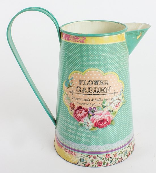 MBF144 / Green Flower Garden Jug 22003 Interior Decor / Birds and