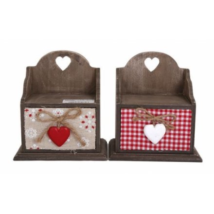 Cream and Red Heart Drawer, 2a  