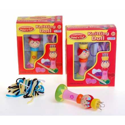 Bright and colourful Knitting Doll toy, a great gift for someone crafty