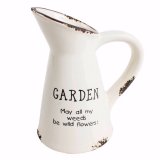 Cute ceramic jug decoration with Garden text