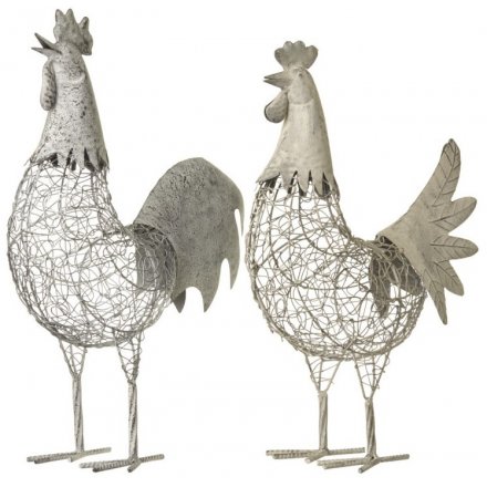 Fcp028 Decorative Wire Chickens 48cm 22151 Kitchen