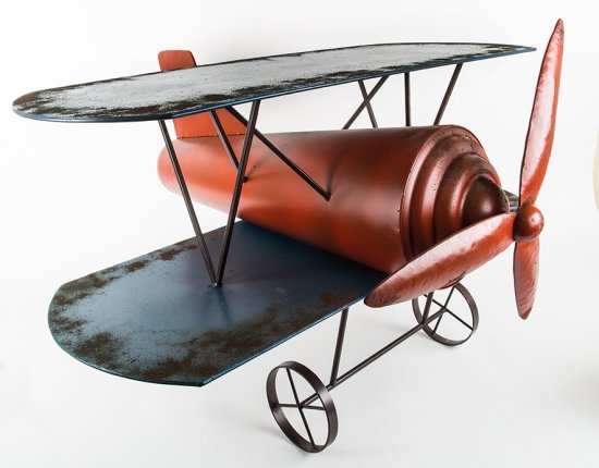 Fcp035 Red And Blue Metal Airplane Coffee Table 22155 Kids