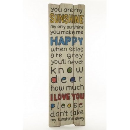 Wooden Colourful Sign You Are My Sunshine