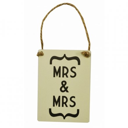 Mrs and Mrs Mini Metal Sign