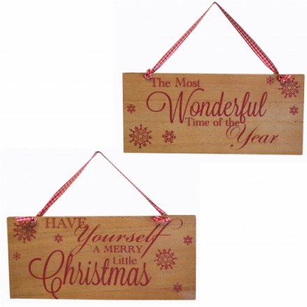 Xmas Wooden Slogan Plaques