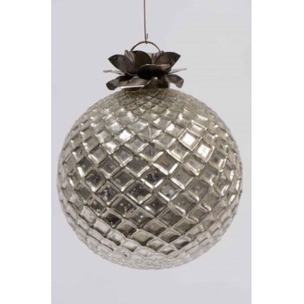 Vintage Silver Glass Bauble