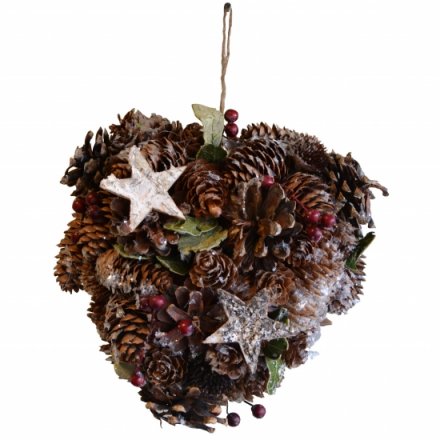  Pinecone Heart Cluster, 19cm