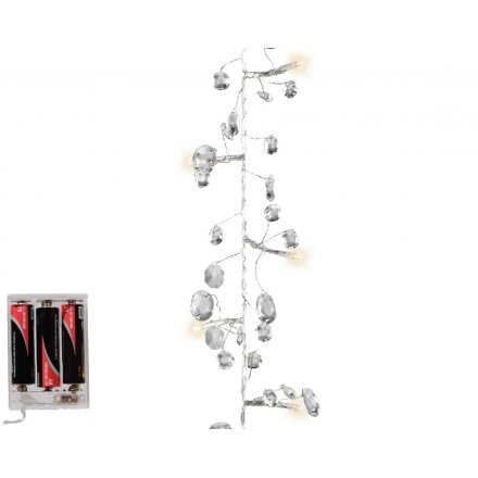 Beaded Garland Indoor Light Up LED Warm White