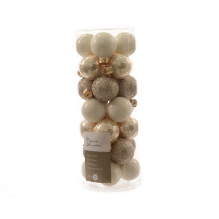 Mix Enamel Luxury Glass Baubles 28 Pack