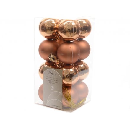 Almond Baubles Shatterproof 16 Pack