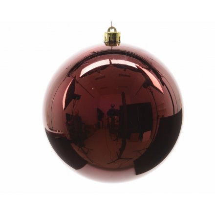 Oxblood Red Bauble Shatterproof Extra Large 200mm