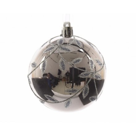 Leaf Baubles Slate Grey