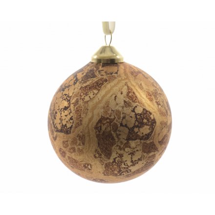 Pack of 3 Antique Gold Marble Bauble