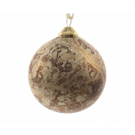 Champagne Marble Bauble, Pack 3