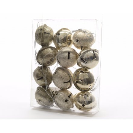 Iron Hanging Gold Bells 12 Pack, Mix