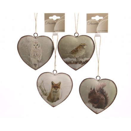 Bird Fox Squirrel Husky Iron Heart Design Hanger