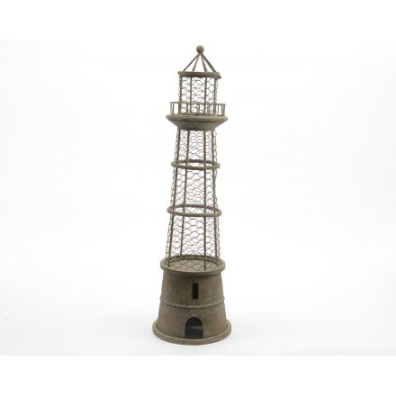 Iron Lighthouse Antique Grey 70cm
