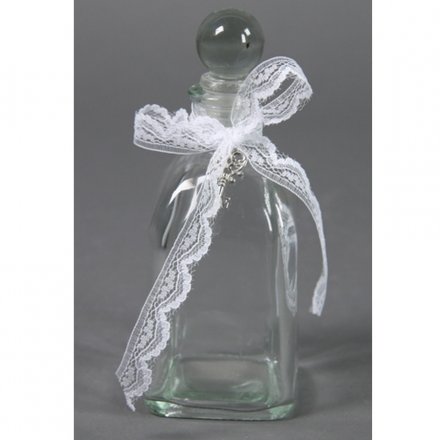 Large Glass Bottle With Lace