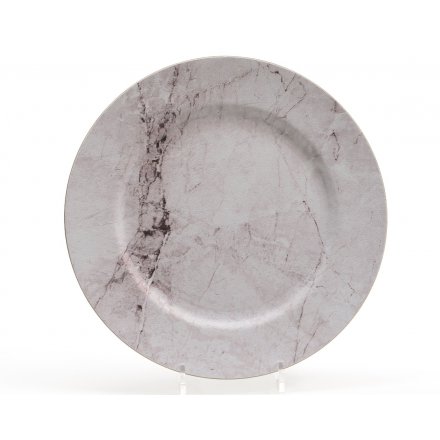 Marble Deco Plate Off White 33cm