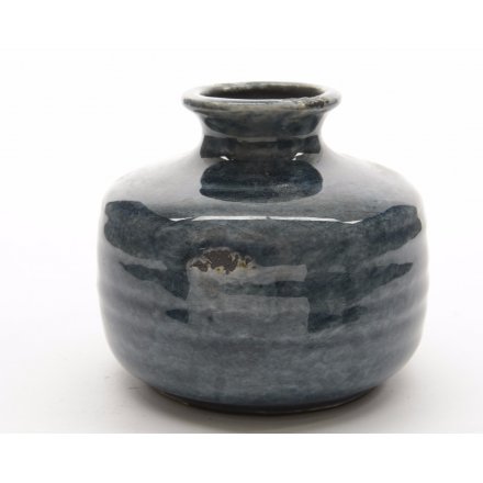 Stylish Navy Stoneware Vase