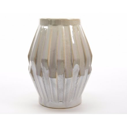 Graphic Pearlised Vase 21cm
