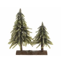 A stylish and unique twin tree decoration ideal for making winter wonderland displays.