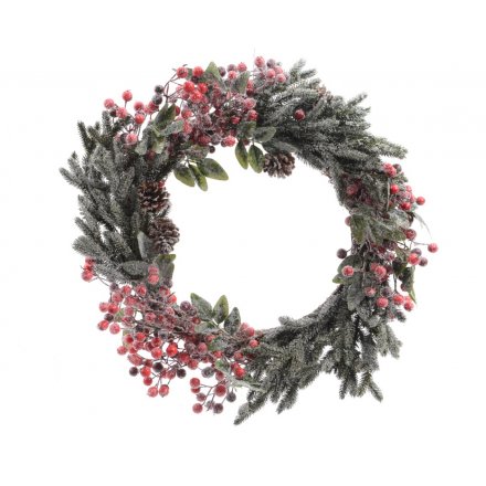 Berry Snow Wreath, 40cm
