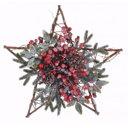 Willow Star Red Berries, 30cm