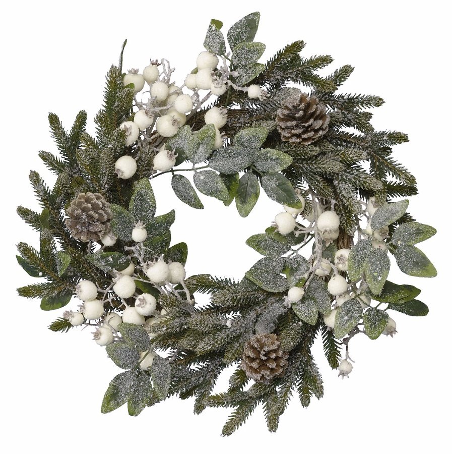 Winter White Berry Wreath, 40cm | 23445 | Christmas / Wreaths and ...