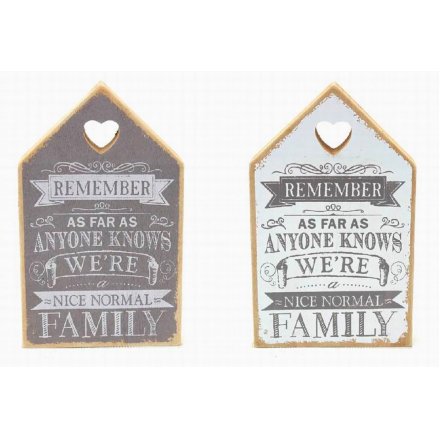 Normal Family Wooden House Sign Mix