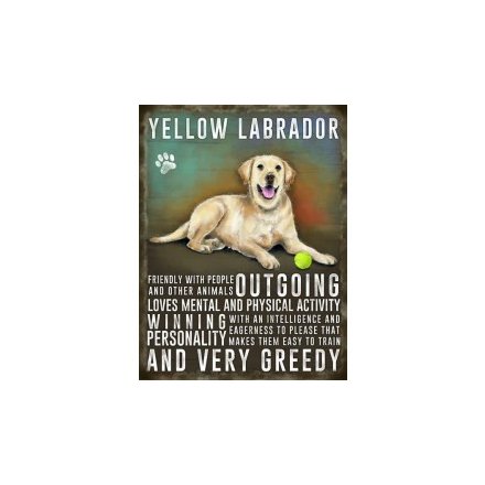 Metal Dog Sign - Yellow Labrador 