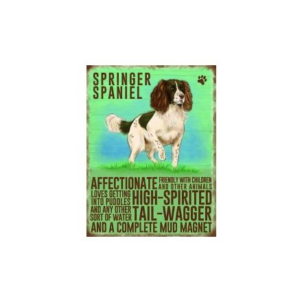 Springer Spaniel Hanging Metal Sign, 20cm