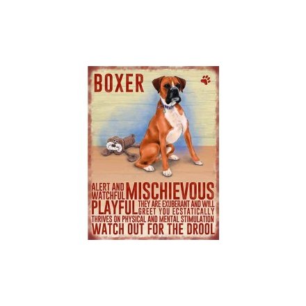 Metal Dog Sign - Boxer