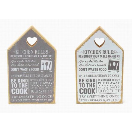 Kitchen Rules Wooden House Sign Mix