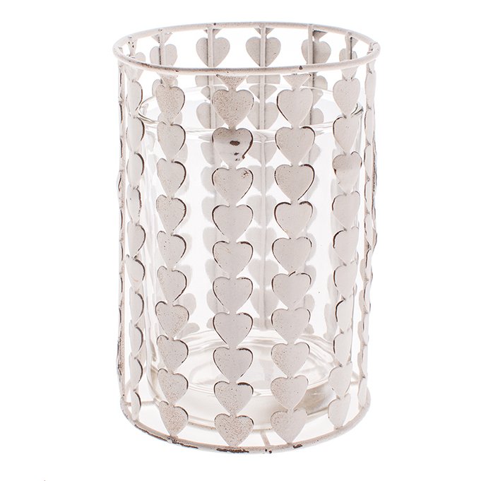 FFS013B / Metal Heart Candle Holder With Glass 23710 Homeware