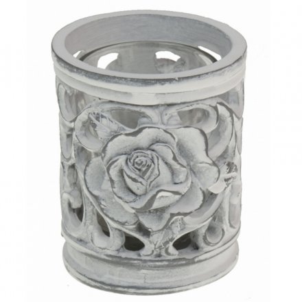 Polyresin Candle Holder With Glass Cup 8cm