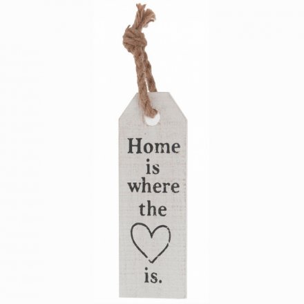 Large Home Heart Wooden Sign 24cm