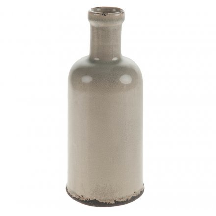 Antique Taupe Ceramic Bottle 26cm
