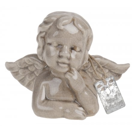 Crackle Ceramic Angel 11.5cm