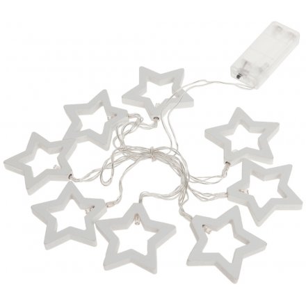 Light Up LED Wooden Stars Battery Operated
